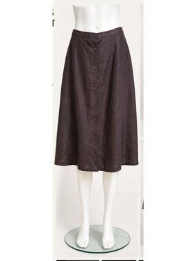 Talbots Petites Irish Linen Skirt Women 16 Black Whimsigoth Dark Romantic Fairy